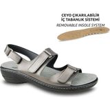 Ceyo 9855-13 Platin Kadın Sandalet