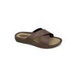 Ceyo 9877 Erkek Anatomik Çapraz Terlik Kahve 40-45