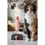 Ceyus Platformlu Ölçülü Kedi Mama Kaşığı Standlı Ölçü Küreği - Pembe