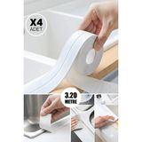 Ceyzi Su Geçirmez Banyo Küvet Mutfak Lavabo Kenar Bandı 3.2 M Kendinden Yapışkanlı 4 Adet