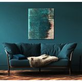 Cezayir Menekşesi Yağlı Boya Dokulu Tablo 50X70 Siyah Çerçeveli