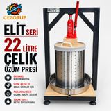 ÇEZGRUP Elit Seri 22 Litre 304 Paslanmaz Çelik Üzüm ve Meyve Sıkma Presi