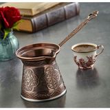 Cezpot Klasik 4 Kişilik Döküm Cezve Indüksiyon (Mıknatıslı) Ocaklara Uyumlu - Bakır