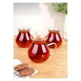 CEZVE HOME 6’lı Borosilikat Cam Kulplu Çay Bardağı Seti -200ml