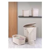 CEZVE HOME Dantel Desen 5 Parça Banyo Seti Kirli Sepeti- Çamaşır Selesi- Deterjanlık- Çöp- Wc Fırça Çeyiz Seti