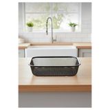 CEZVE HOME Modern Siyah Metal Süzgeç | Çok Amaçlı Dikdörtgen Tel Sebze Meyve Yıkama ve Servis Sepeti 30x22 Cm