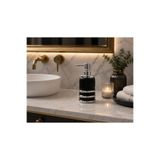 CEZVE HOME Porselen Sıvı Sabunluk Gümüş Görünümlü Detaylı Dekoratif Banyo ve Mutfak Sabun Dispenseri