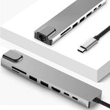 Cf-04 Macbook Uyumlu Type-C™ To 4K HDMI Tv Projeksiyon UHD 1080P 2* Type-C 3* USB Sd/tf RJ45 Ethernet Lan 8ın1 Çevirici Hub Adaptör