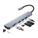 Cf-17 7in1 Type-C HDMI 4K USB Sd Tf Dönüştürücü Çevirici Adaptör
