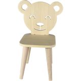 Cf Toys Montessori Ayılı Sandalye (Masif Çam Ahşap)