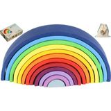 Cf Toys Waldorf Gün Batımı Gökkuşağı Eğitici Ahşap Oyuncak (39 CM) + Hediye Sırt Çantası