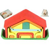 Cf Toys Waldorf Üçgen Ev Seti Eğitici Ahşap Oyuncak + Hediye Sırt Çantası