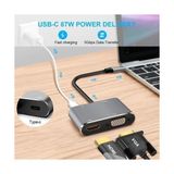 CF02 Macbook Uyumlu Type-C™ To 4K Ultra Hd 1080P Hdmı/vga/pd Şarj/usb 3.0 4ın1 Çevirici Hub Adaptör - 1 GB - 00-Siyah - Beyaz - Option-1