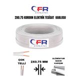 CFR LED AYDINLATMA 2X0.75 Kordon Çok telli Elektrik Tesisat Kablosu 5,10,15,20,25,30,50,100 MT