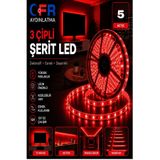 CFR LED AYDINLATMA 3 Çipli Iç Mekan 12V Şerit Led Beyaz,Günışığı,Amber,Mavi,Kırmızı Renk Tüm Mekanlar-(trafosuz) 5,10,20,30,40,50,100m