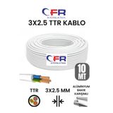 CFR LED AYDINLATMA 3X2.5 TTR Çok telli Elektrik Tesisat Kablosu 5,10,15,20,25,30,50,100 MT