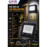 CFR LED AYDINLATMA 50W 4.500 Lümen 6500k Beyaz Işık Siyah Kasa Led Projektör 1,2,3,4,5,6,8,10-ADET