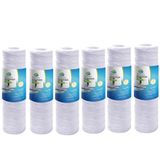 CFS 5 Mikron 25,4 cm x 6,3 cm Tel Sarılı Tortu Su Filtresi Kartuşu, 6'lı Paket, Tüm Ev Tortusu Filtrasyonu, Çoğu 10 inç RO Ünitesi için Evrensel Yedek