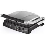 CG-320 Bestost 2000W 6 Dilim Döküm Plakalı Tost ve Izgara Makinesi Çıkarılabilir Plakalar 180° Açılabilir Ayarlanabilir Termostat Yağ Haznesi
