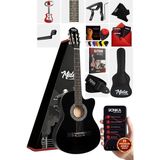 CG-395BK Siyah Klasik Gitar 4/4, Kesik Kasa, Sap Ayarlı, Full Set