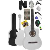 CG-395WH Beyaz Renk Kesik Klasik Gitar 4/4 Yetişkin Boy Sap Ayarlı Full Set