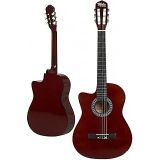 CG-396BRW Sap Ayarlı 4/4 Yetişkin Boy Solak Klasik Gitar Seti, Kahverengi
