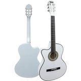 CG-396WH Sap Ayarlı 4/4 Yetişkin Boy Solak Klasik Gitar Seti, Beyaz