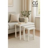 CG HOME Alvin Zigon Sehpa Üçlü Lüx Ağaç Lake Boyalı Sehpa