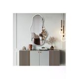 Cg Home Asimetrik Ayna, Duvar Aynası, Konsol Aynası, Çerçeveli Ayna, Boy Aynası, Beyaz Çerçeve