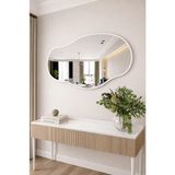 Cg Home Asimetrik Ayna, Konsol Aynası, Dresuar Aynası, Tuvalet Aynası, Salon Aynası 90 x 50 cm - Beyaz - 90 x 50 cm