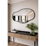 Cg Home Asimetrik Ayna, Konsol Aynası, Dresuar Aynası, Tuvalet Aynası, Salon Aynası 90 x 50 cm - Siyah - 90 x 50 cm