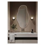 CG HOME Asimetrik Duvar Aynası 90x50 cm – BEYAZ Çerçeveli Modern Dekoratif Ayna