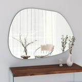Cg Home Luna Asimetrik Model Çerçevesiz Duvar , Konsol Aynası - Gümüş - 75 x 50 cm
