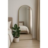 Cg Home Metal Çerçeveli Oval Ayaklı Boy Aynası 180X70 Boy Ayna - Mat Gold