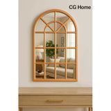 CG HOME Pencere Model, Ayna, Duvar Aynası, Salon Aynası, Dressuar Aynası, Ahşap Lake Boyalı, Bronz