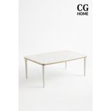 Cg Home Sahra Lüks Modern Lake Boya Orta Sehpa, Salon Sehpası, Gold Detaylı - EKRU