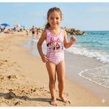 Cg Kids Barbie Baskılı Kız Çocuk Pembe Çizgili Mayo