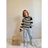Cg Kids Çizgili Örgülü Siyah Renk Triko Kazaklı Jean Pantolon Erkek Çocuk Alt Üst Takım Süper Kalite Kumaş - 4 - 5 Yaş