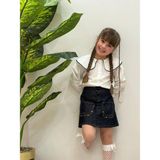 Cg Kids Kot Etekli Çiçek Nakışlı Gömlek Kız Çocuk Alt Üst Takım Süper Kalite - 3 - 4 Yaş - Çok Renkli