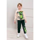 Cg Kids Minecraft Creeper Erkek Çocuk 2 Iplik Alt Üst Takım Süper Kalite Kumaş Kabartma Baskı - Yeşil - 3 - 4 Yaş