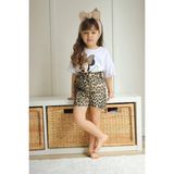 Cg Kids Minnie Mouse Yıkamalı Ince Leopar Desenli Kot Şort Alt Üst Takım Kız Çocuk - 2 - 3 Yaş