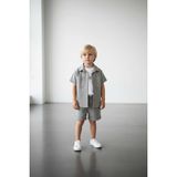 Cg Kids Pantolon Ceket Basic Uzun Kısa Enjeksiyon Baskılı Body 3lü Alt Üst Takım Erkek Çocuk Gri Renk Süper Kalite Kumaş - 7 - 8 Yaş