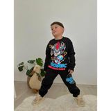 Cg Kids Sonic Baskılı Koyu Lacivert 2 Iplik Erkek Çocuk Alt Üst Süper Tarz Takım Krem Eşofman Baskı Detay - 3 - 4 Yaş