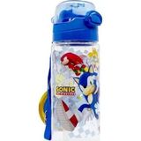 Cg Kids Sonic Temalı Kilitli Kapak Pipetli 500ML Matara Suluk Okul - Mavi