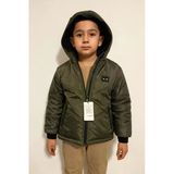 Cg Kids Zümrüt Yeşil Yandan Fermuar Cepli İçi Kürklü Unisex Mont