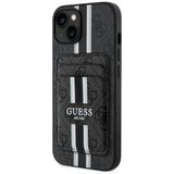 CG MOBILE Guess 4G Stripes iPhone 15 için cüzdan kılıflı MagSafe ile uyumlu (siyah)