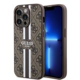 CG MOBILE Guess HC için Telefon Kılıfı MAGSAFE 4G Baskılı Çizgili Kahverengi IP15 PRO ile Uyumlu