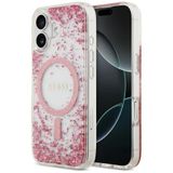 CG MOBILE Guess Reçine Alt Parıltılı MagSafe iPhone 17 Kılıfı ile Uyumlu (Pembe)