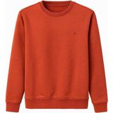 CGA Erkek Bisiklet Yaka Sweatshirt Yumuşak Dokulu Sweatshirt - Turuncu