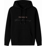 CGA Erkek Siyah Kapüşonlu Sweatshirt Önü Baskılı Siyah Şardonlu Sweatshirt - XL